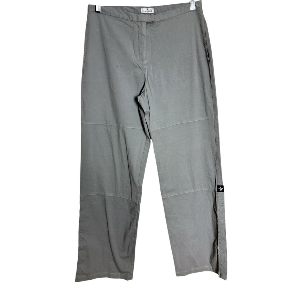 James Perse Grey Straight Leg Pants Side Snaps Size M